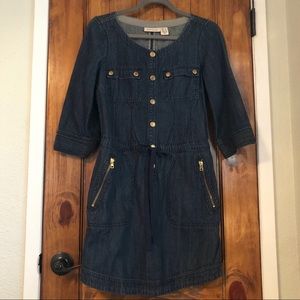 DKNY 3/4 Sleeve Denim Dress